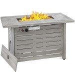 42" Rectangular Fire Pit Table with Cover - Gray