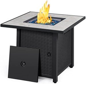 Yaheetech 30" Square Propane Fire Pit Table