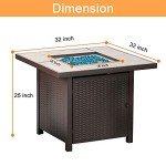 Bali Outdoors 32" Propane Gas Fire Pit Table