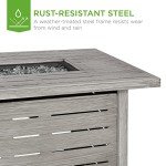 42" Rectangular Fire Pit Table with Cover - Gray