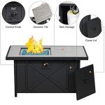 42" Rectangular Propane Fire Pit Table with Glass