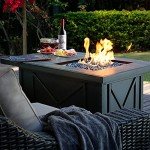 42" Rectangular Propane Fire Pit Table with Glass