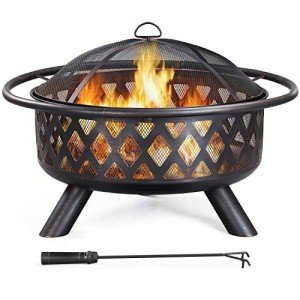 Yaheetech 36" Outdoor Wood Burning Fire Pit