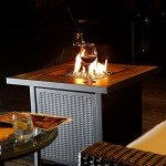 BALI OUTDOORS 30-Inch Square Propane Fire Pit Table