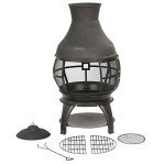 BALI OUTDOORS Wooden Fire Pit for Patio