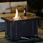 42" Rectangular Propane Fire Pit Table with Glass
