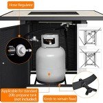 30" Square Propane Fire Pit Table with Glass