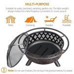 Yaheetech 36" Outdoor Wood Burning Fire Pit