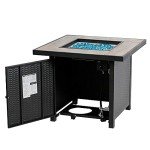 BALI OUTDOORS 30-Inch Square Propane Fire Pit Table