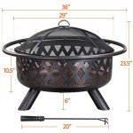 Yaheetech 36" Outdoor Wood Burning Fire Pit