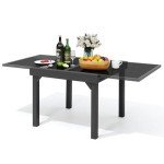 Expandable Aluminum Outdoor Dining Table for 6-8