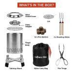 Outdoor Smokeless Tabletop Fire Pit with Accessories