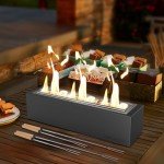 Rectangle Tabletop Fire Pit with S'mores Sticks