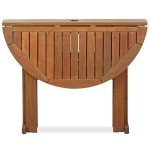 Tioman Hardwood Gateleg Round Patio Table