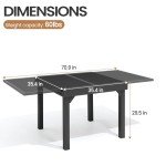 Expandable Aluminum Outdoor Dining Table for 6-8