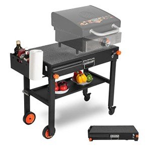 Folding Outdoor Grill Table with Paper Towel Holder