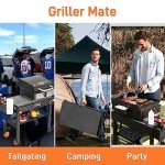 Folding Outdoor Grill Table with Paper Towel Holder