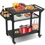 Outdoor Grill Cart and Pizza Oven Stand