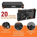 Folding Outdoor Grill Table with Paper Towel Holder