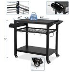 Outdoor Grill Cart and Pizza Oven Stand