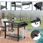 Outdoor Grill Cart and Pizza Oven Stand