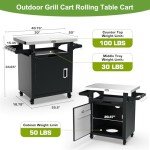 NUUK Outdoor Grill Cart with Storage Drawer