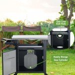 NUUK Outdoor Grill Cart with Storage Drawer