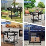 Outdoor Grill Cart and Pizza Oven Stand