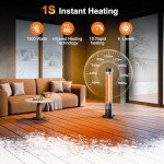 Infrared Electric Patio Heater with Remote Control