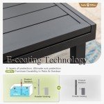 Expandable Black Patio Dining Table for 6-8