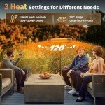 EAST OAK 1500W Waterproof Infrared Patio Heater