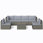 7-Piece All-Weather Grey Wicker Patio Set