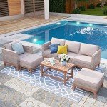 5-Piece Beige Patio Conversation Set by PHI VILLA
