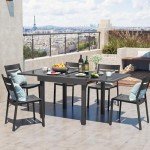 Expandable Aluminum Outdoor Dining Table for 6-8