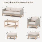 5-Piece Beige Patio Conversation Set by PHI VILLA