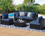 5-Piece Outdoor Wicker Sectional Sofa Set