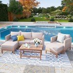 5-Piece Beige Patio Conversation Set by PHI VILLA