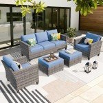 5-Piece Outdoor Wicker Patio Furniture Set