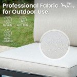 6-Piece Light Grey Metal Outdoor Sectional Sofa Set