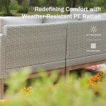 5-Piece Beige Patio Conversation Set by PHI VILLA