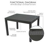 Kozyard Expandable Patio Dining Table for 4-6