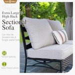 Beige 6-Piece Half-Moon Patio Furniture Set