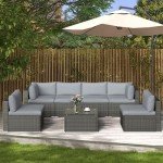 7-Piece All-Weather Grey Wicker Patio Set