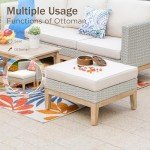 5-Piece Beige Patio Conversation Set by PHI VILLA