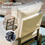 6-Piece Light Grey Metal Outdoor Sectional Sofa Set