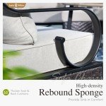 Beige 6-Piece Half-Moon Patio Furniture Set