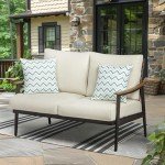Wicker Backrest Patio Sofa with Cushions