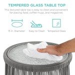 Outdoor Rope Woven L-Shaped Patio Sofa Set