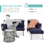 Outdoor Rope Woven L-Shaped Patio Sofa Set