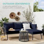 Outdoor Rope Woven L-Shaped Patio Sofa Set